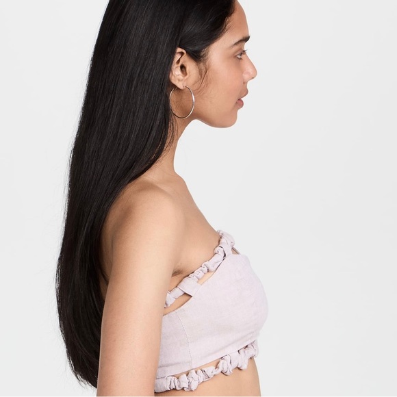 NEW GANNI PURPLE STRAPLESS CROP TOP - Picture 5 of 11